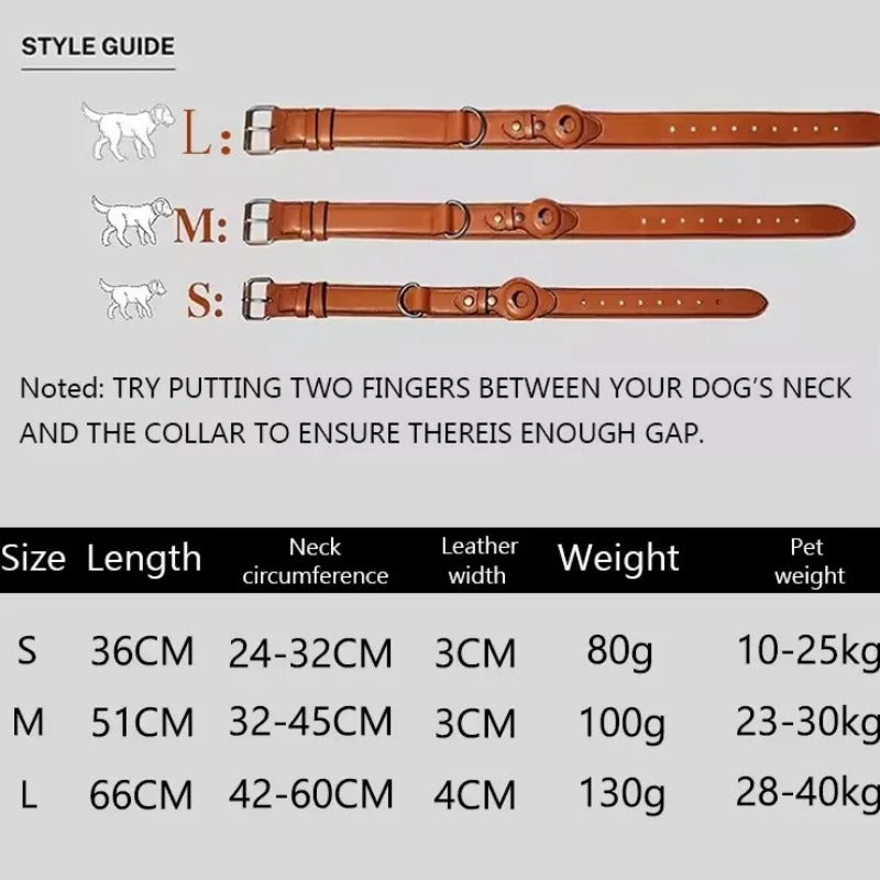 TagMate™ Leather AirTag Collar