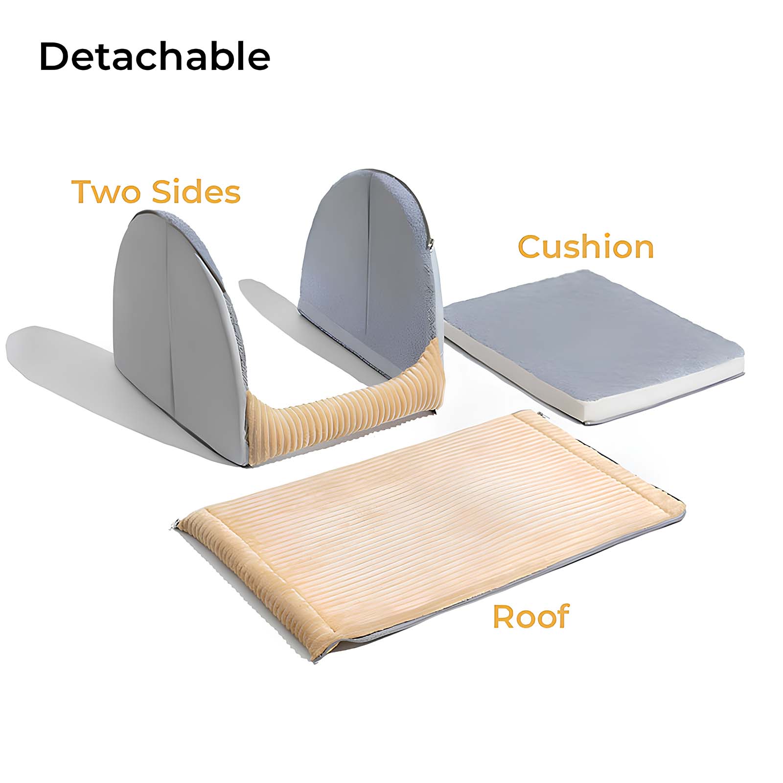 FlannelHaven™ Warm Flannel Detachable Semi-Enclosed Large Dog Tent Bed
