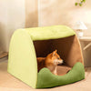FlannelHaven™ Warm Flannel Detachable Semi-Enclosed Large Dog Tent Bed