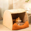 FlannelHaven™ Warm Flannel Detachable Semi-Enclosed Large Dog Tent Bed