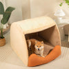 FlannelHaven™ Warm Flannel Detachable Semi-Enclosed Large Dog Tent Bed