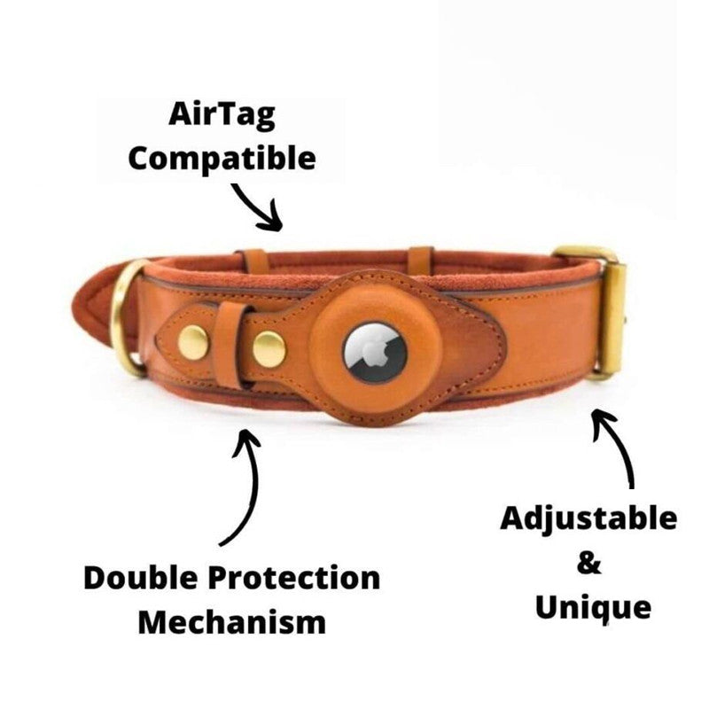 TagMate™ Leather AirTag Collar