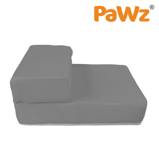 PaWz Pet Stair Stairs Dog Steps Ramp Portable Foldable Climbing Soft Grey